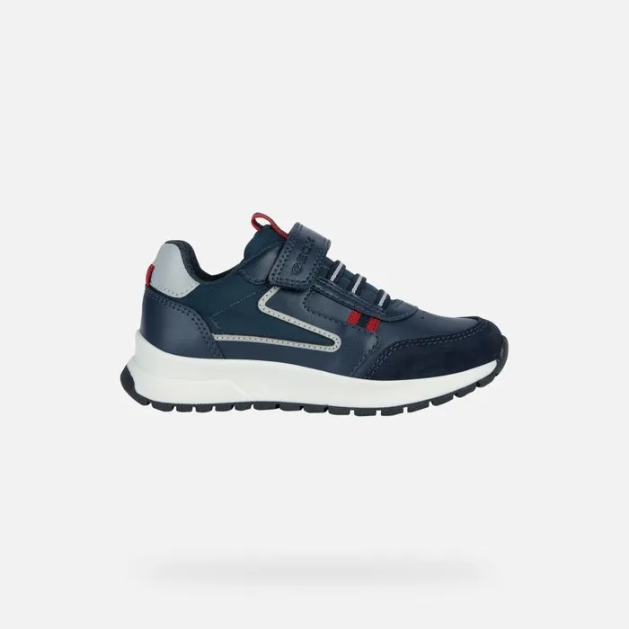 Kids Geox Sneakers BRIEZEE A Low Top Sneakers Navy Blue Junior Boy Geox Navydark Red