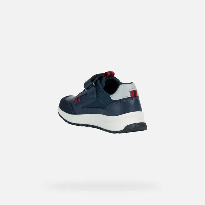 Kids Geox Sneakers BRIEZEE A Low Top Sneakers Navy Blue Junior Boy Geox Navydark Red