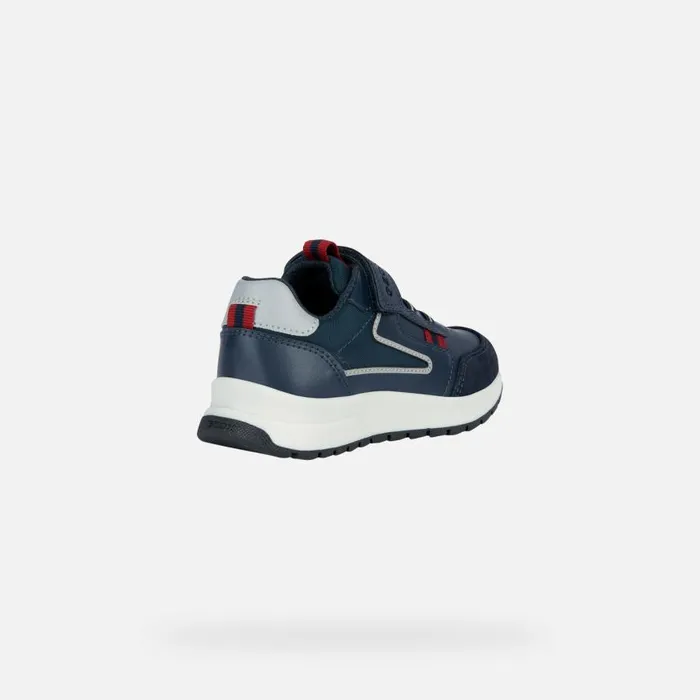 Kids Geox Sneakers BRIEZEE A Low Top Sneakers Navy Blue Junior Boy Geox Navydark Red