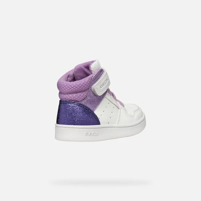 Kids Geox Sneakers ECLYPER BABY WhiteLavender High Top Sneakers Whitelavender