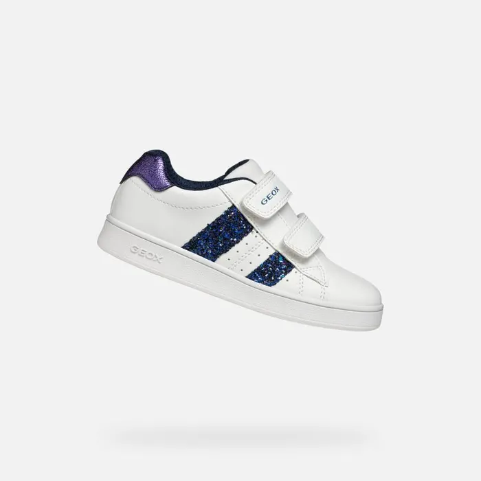 Kids Geox Sneakers ECLYPER GIRL WhiteNavy Low Top Sneakers Whitenavy