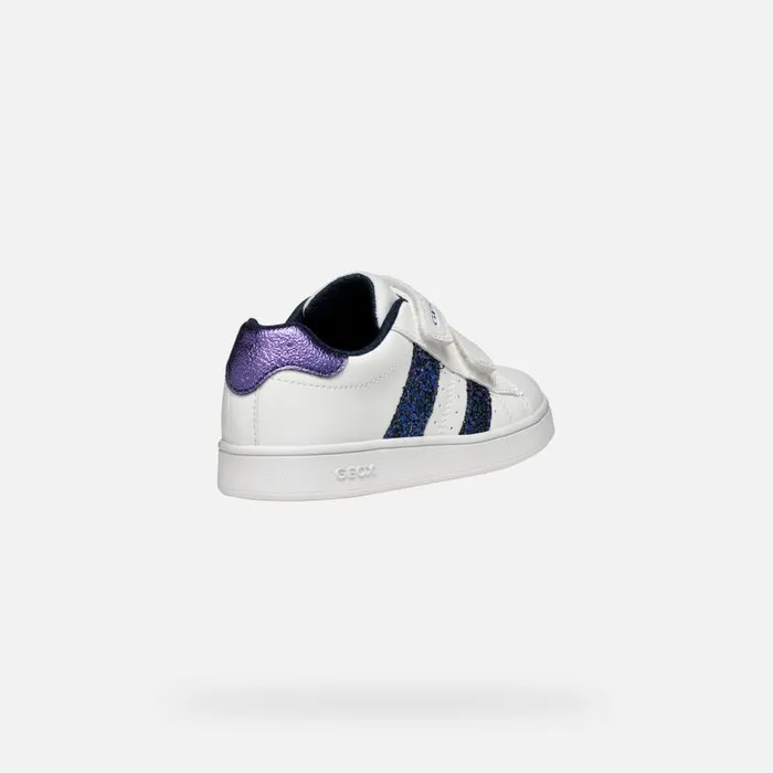 Kids Geox Sneakers ECLYPER GIRL WhiteNavy Low Top Sneakers Whitenavy