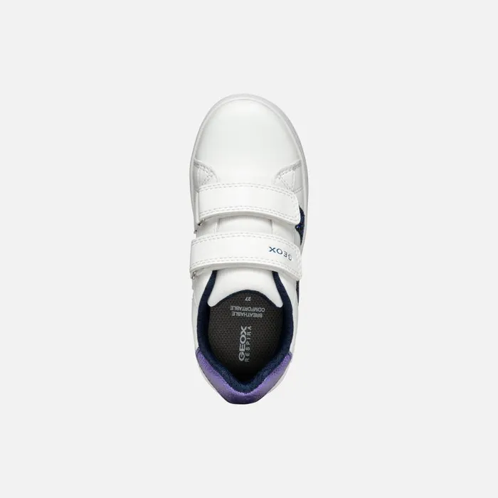 Kids Geox Sneakers ECLYPER GIRL WhiteNavy Low Top Sneakers Whitenavy