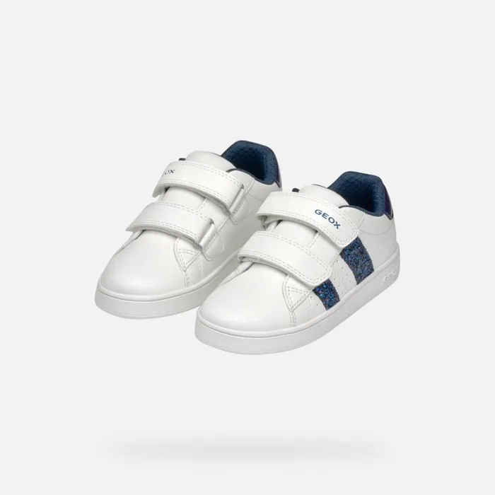 Kids Geox Sneakers ECLYPER GIRL WhiteNavy Low Top Sneakers Whitenavy