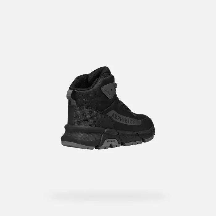 Kids Geox Sneakers FLEXYPER PLUS ABX BOY BlackDark Grey High Top Sneakers Blackdark Grey