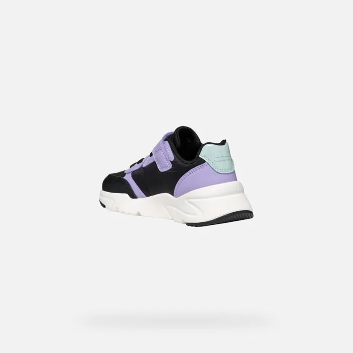 Kids Geox Sneakers LOFTUS GIRL BlackLavender Low Top Sneakers Blacklavender