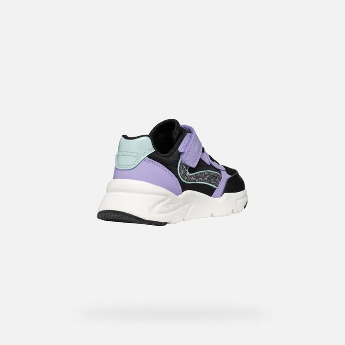 Kids Geox Sneakers LOFTUS GIRL BlackLavender Low Top Sneakers Blacklavender