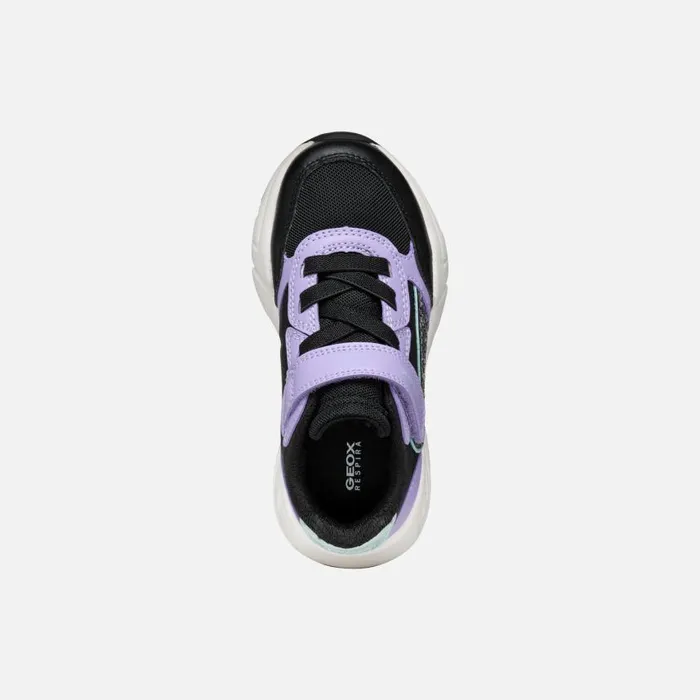 Kids Geox Sneakers LOFTUS GIRL BlackLavender Low Top Sneakers Blacklavender