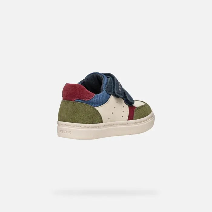 Kids Geox Sneakers NASHIK TODDLER BOY Dark GreenBeige Low Top Sneakers Dark Greenbeige