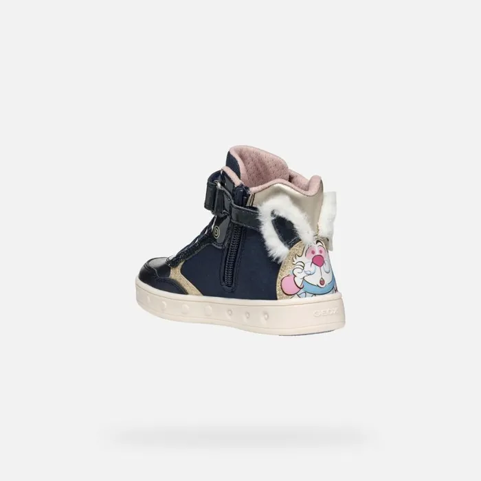 Kids Geox Sneakers SKYLIN JUNIOR Dark NavyPlatinum Alice 8211 Disney Dark Navyplatinum