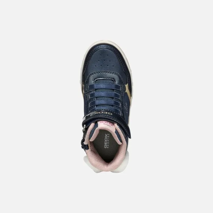 Kids Geox Sneakers SKYLIN JUNIOR Dark NavyPlatinum Alice 8211 Disney Dark Navyplatinum