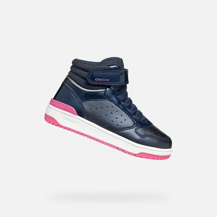 Kids Geox Sneakers WASHIBA JUNIOR Navy High Top Sneakers Navy