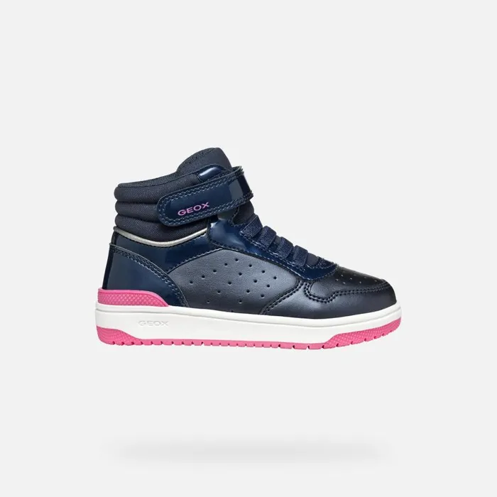 Kids Geox Sneakers WASHIBA JUNIOR Navy High Top Sneakers Navy