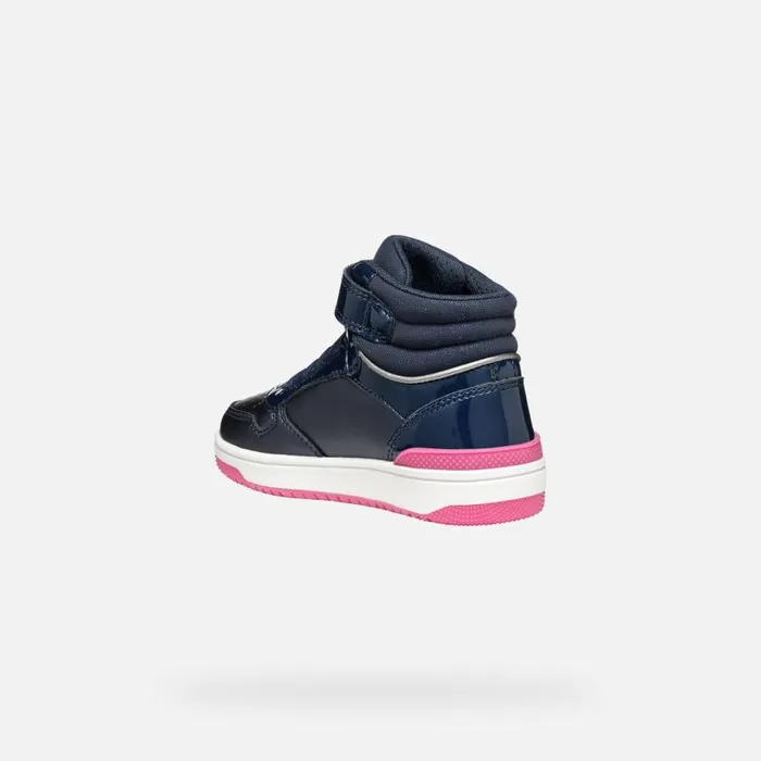 Kids Geox Sneakers WASHIBA JUNIOR Navy High Top Sneakers Navy