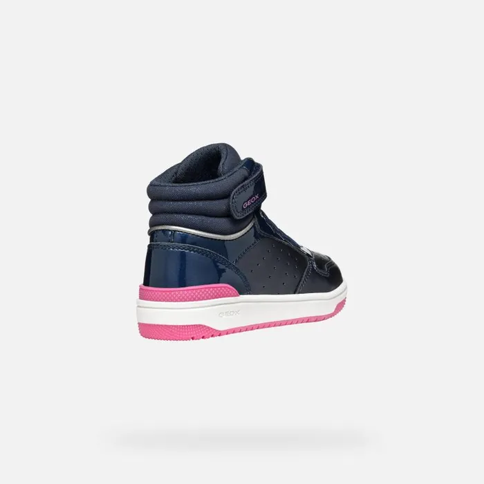 Kids Geox Sneakers WASHIBA JUNIOR Navy High Top Sneakers Navy