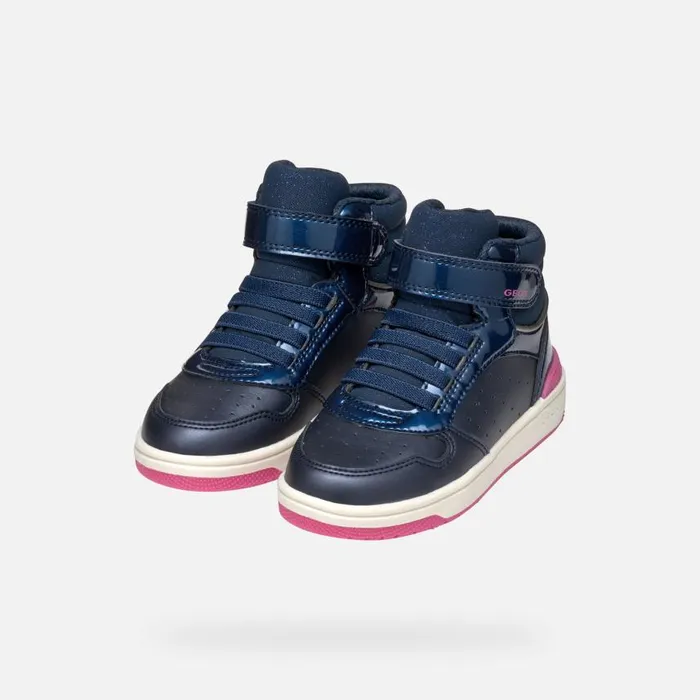 Kids Geox Sneakers WASHIBA JUNIOR Navy High Top Sneakers Navy