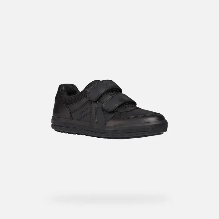 Kids Geox Uniform Shoes ARZACH E Sneakers With Straps Black Kids UNIFORM Black