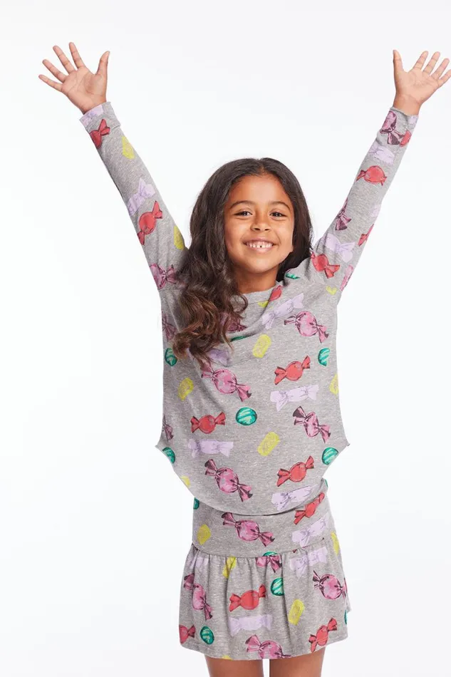 Kids Girls Chaser Brand Allover Candy Girls Long Sleeve