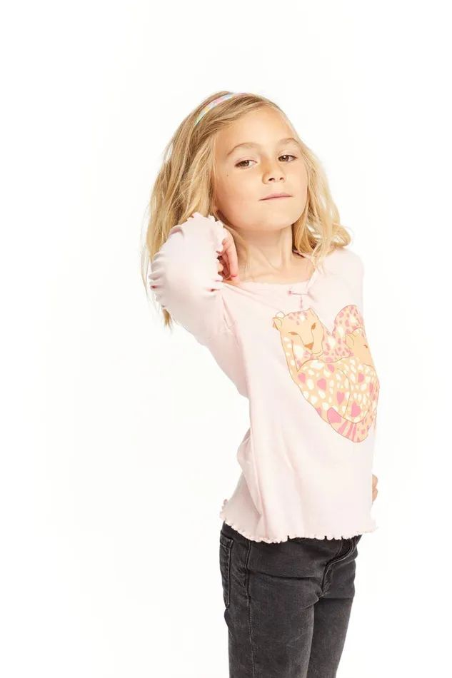 Kids Girls Chaser Brand Leopard Love Long Sleeve