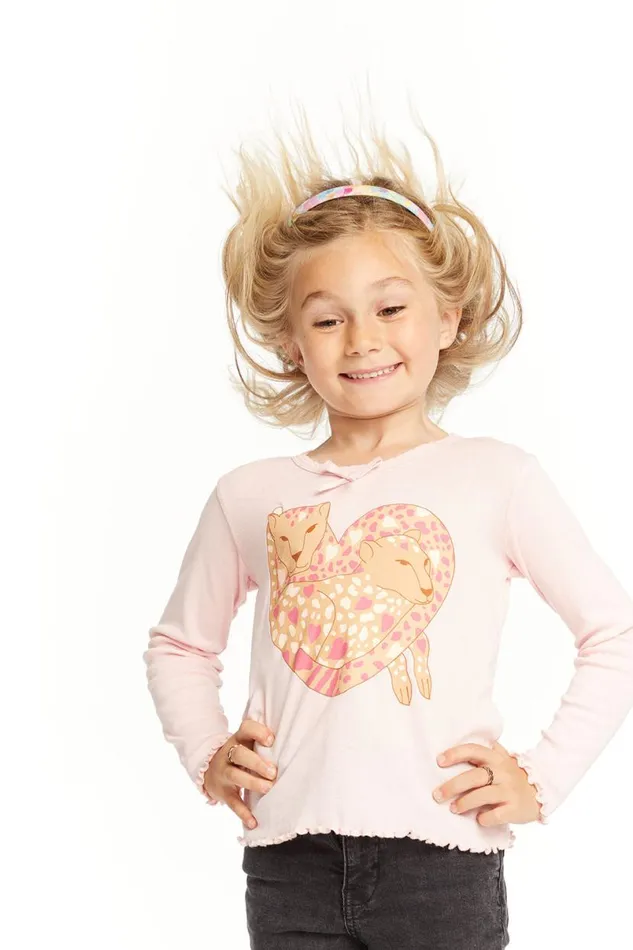 Kids Girls Chaser Brand Leopard Love Long Sleeve