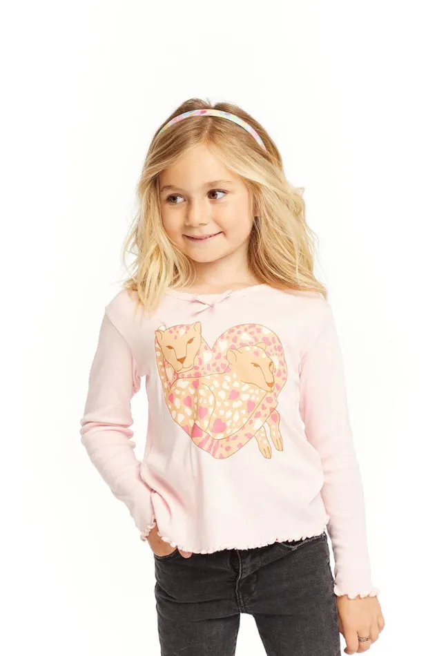 Kids Girls Chaser Brand Leopard Love Long Sleeve