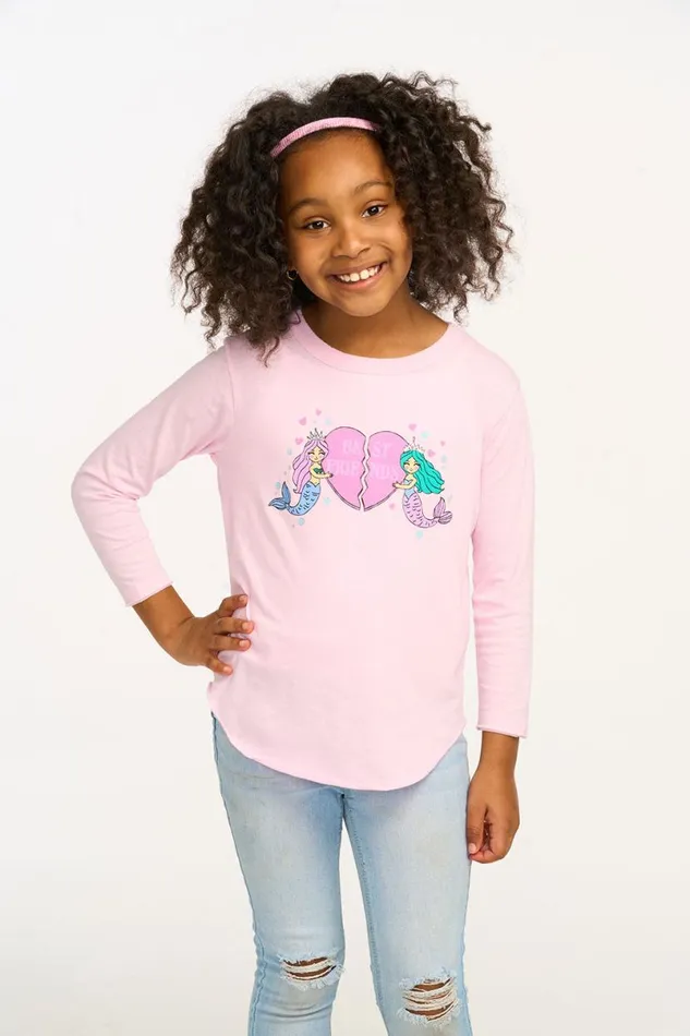 Kids Girls Chaser Brand Mermaid Bestie Long Sleeve Tee