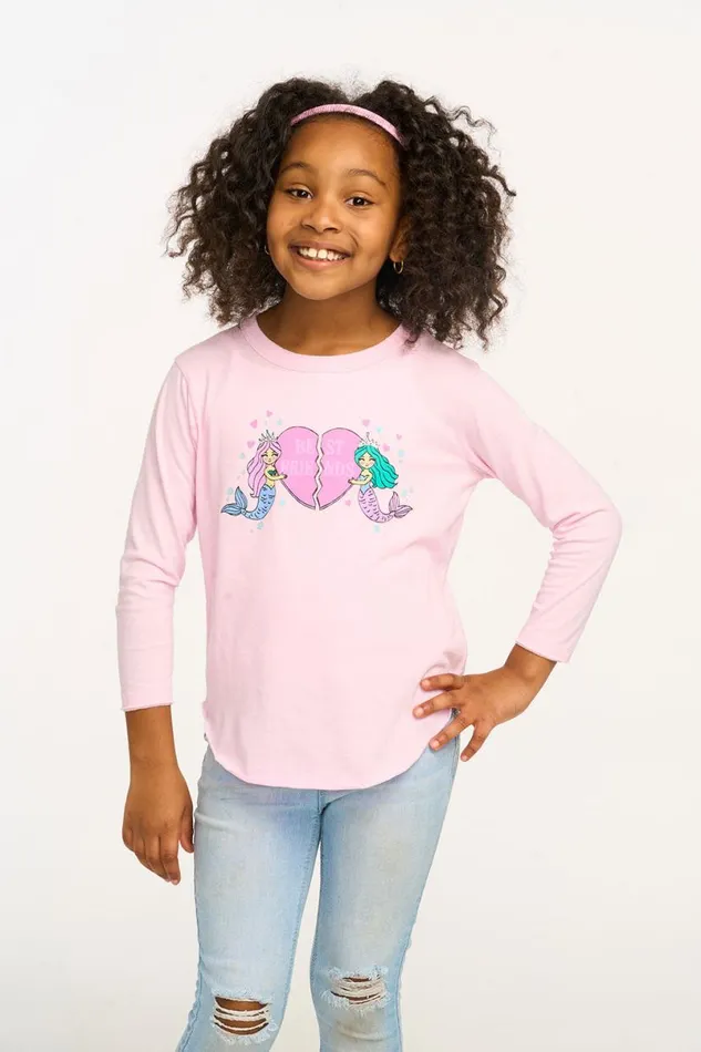 Kids Girls Chaser Brand Mermaid Bestie Long Sleeve Tee