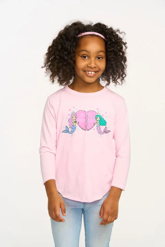 Kids Girls Chaser Brand Mermaid Bestie Long Sleeve Tee