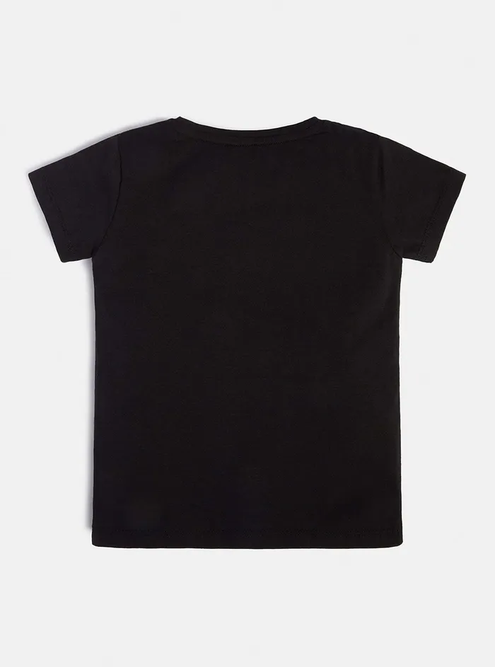 Kids Little Girl GUESS Black Pink Guess Logo Tshirt 27