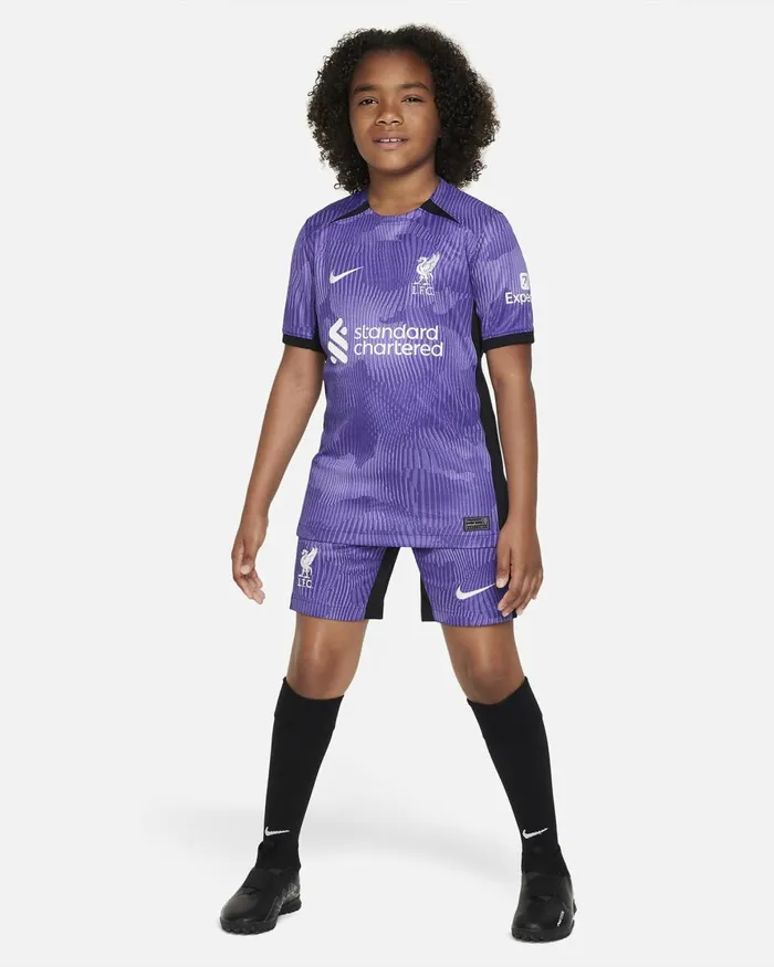 Kids Nike All Clothing Liverpool FC 202324 Stadium Third Space Purplewhite
