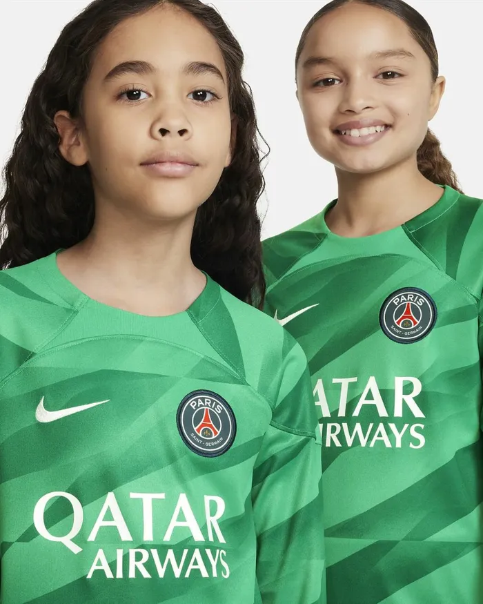Kids Nike All Clothing Paris SaintGermain 202324 Stadium Goalkeeper Stadium Greenstadium Greenmalachitewhite
