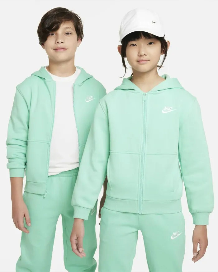 Kids Nike All Clothing Sportswear Club Fleece Emerald Risewhite