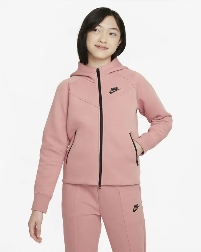 Kids Nike All Clothing Sportswear Tech Fleece Red Stardustblackblack