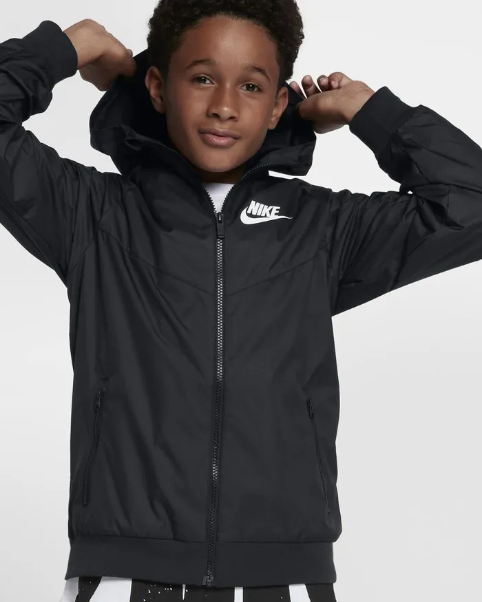 Kids Nike All Clothing Sportswear Windrunner Blackblackblackwhite