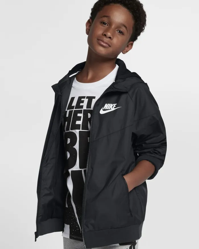 Kids Nike All Clothing Sportswear Windrunner Blackblackblackwhite
