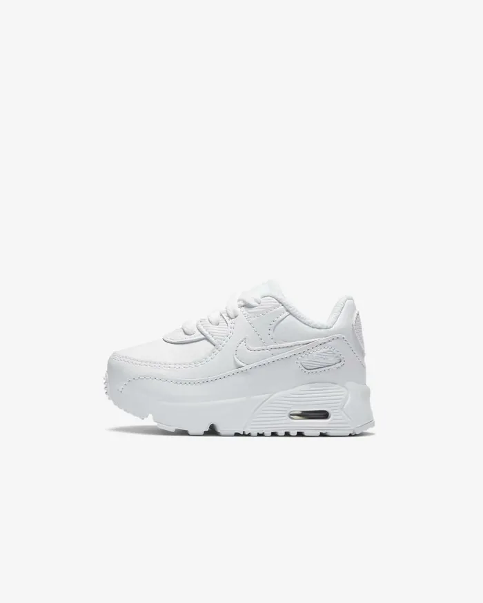 Kids Nike Baby and Toddler 03 Years Air Max 90 LTR Whitemetallic Silverwhitewhite