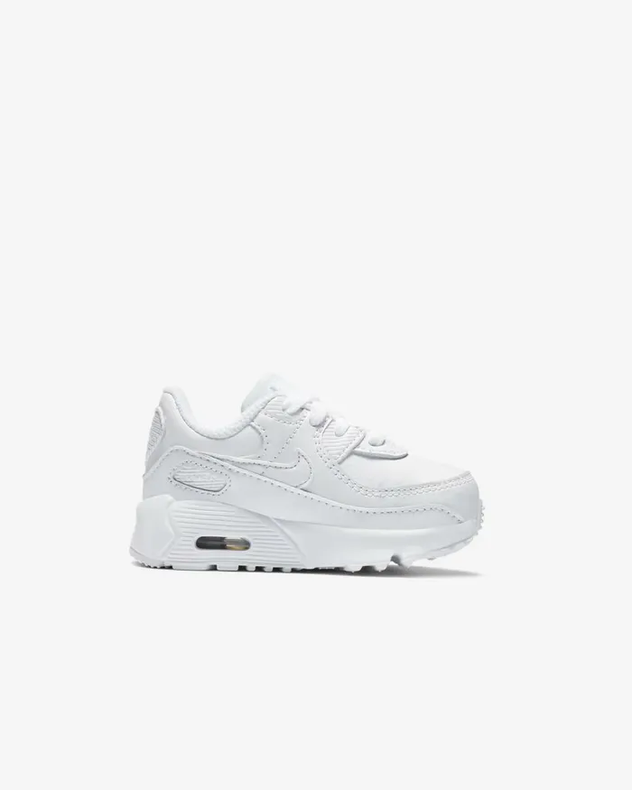 Kids Nike Baby and Toddler 03 Years Air Max 90 LTR Whitemetallic Silverwhitewhite