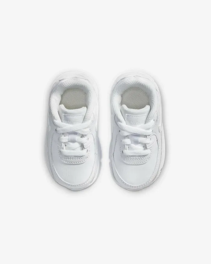 Kids Nike Baby and Toddler 03 Years Air Max 90 LTR Whitemetallic Silverwhitewhite