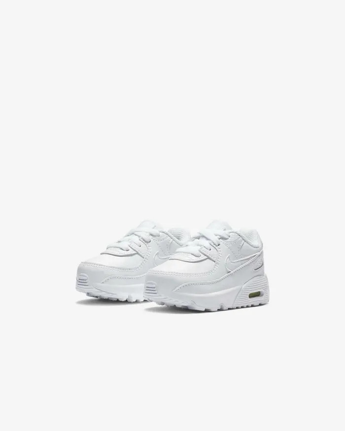 Kids Nike Baby and Toddler 03 Years Air Max 90 LTR Whitemetallic Silverwhitewhite