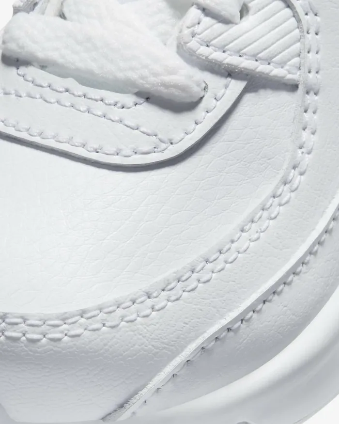Kids Nike Baby and Toddler 03 Years Air Max 90 LTR Whitemetallic Silverwhitewhite