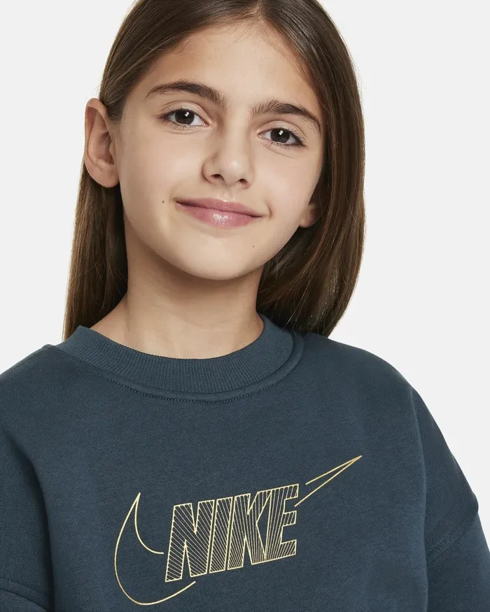 Kids Nike Hoodies And Sweatshirts Sportswear Club Fleece Deep Junglemetallic Gold