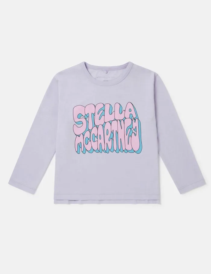 Kids Stella Graphic LongSleeve TShirt Lilac Stella McCartney TShirts And Tops