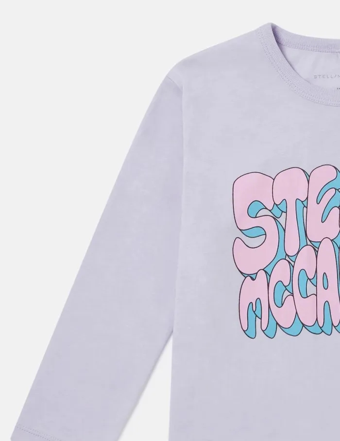 Kids Stella Graphic LongSleeve TShirt Lilac Stella McCartney TShirts And Tops