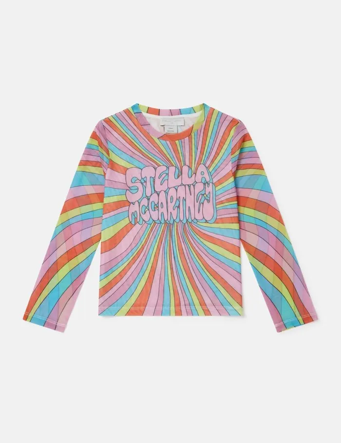 Kids Stella Graphic Mesh Top Multi Mix Stella McCartney TShirts And Tops