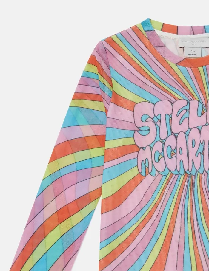 Kids Stella Graphic Mesh Top Multi Mix Stella McCartney TShirts And Tops