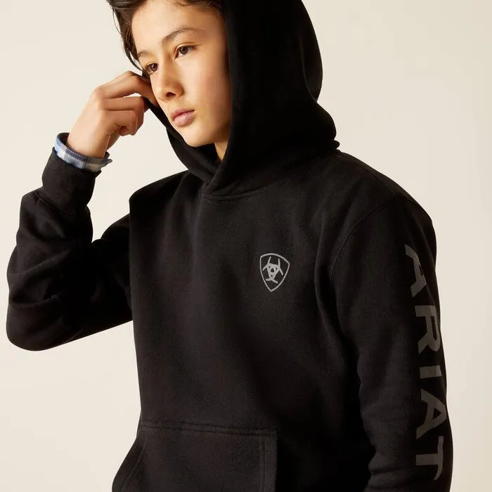 Kids Sweatshirts and Hoodies Ariat Ariat Logo Hoodie Black