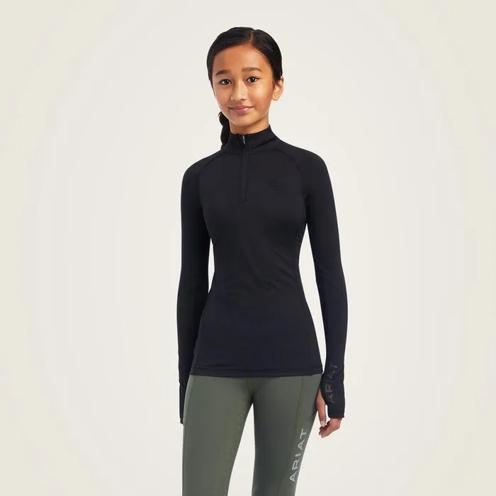 Kids TShirts and Polos Ariat Lowell 20 14 Zip Baselayer Black