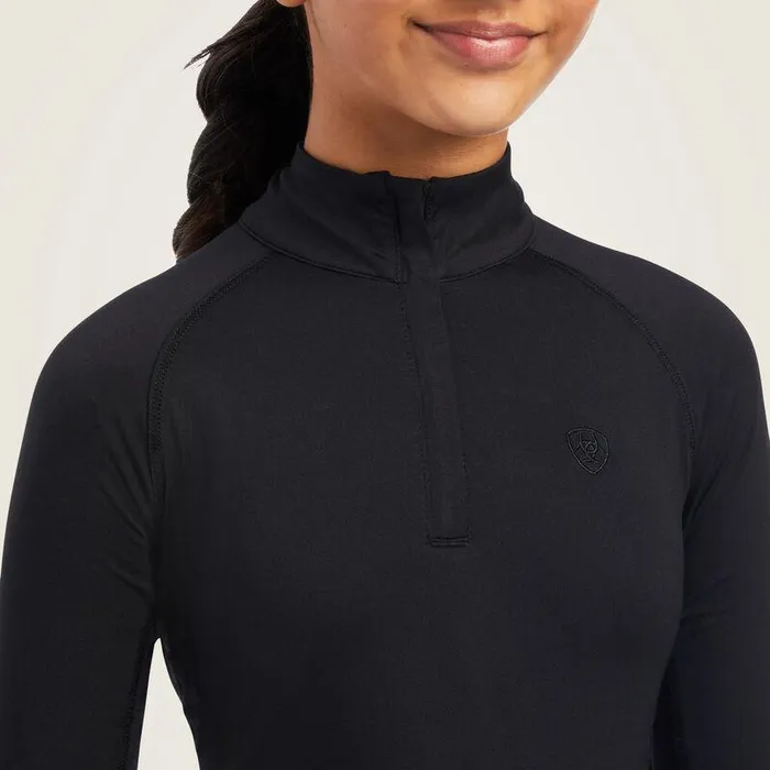 Kids TShirts and Polos Ariat Lowell 20 14 Zip Baselayer Black