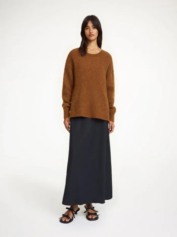 Knitwear Women By Malene Birger Briella Mohairblend Sweater Bison