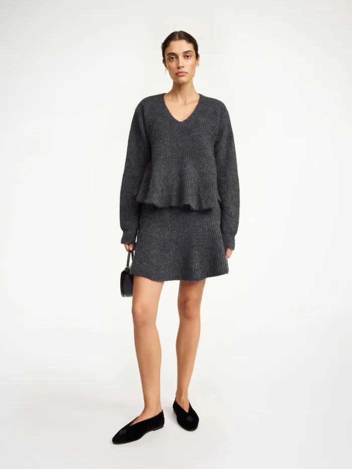 Knitwear Women By Malene Birger Cova Sweater Grey Melange